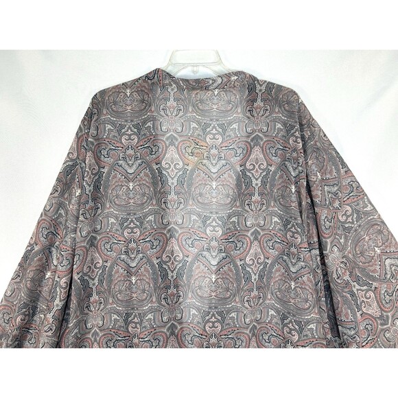 And The Why Kimono Size 2X Paisley Open Front Long Sleeve Sheer - Picture 7 of 8